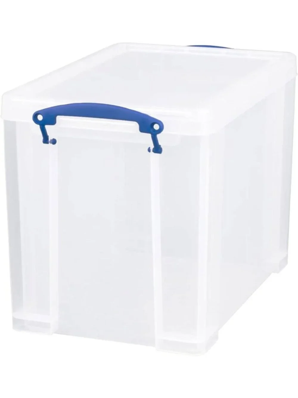 Clear Stackable Storage Bins with Snap Lid & Clip Lock Handles - 19L, 4 Pack
